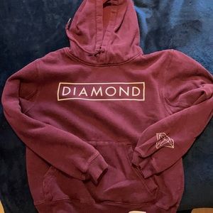 Like New burgundy Diamond Supply hoodie